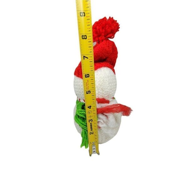 Vintage Christmas Handmade Crocheted Snowman Scarf Styrofoam Ball Decoration - Picture 4 of 4